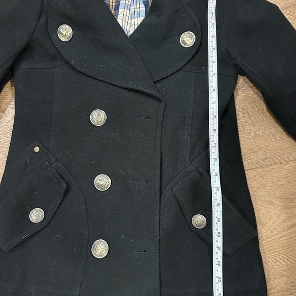 Burberry Blue Label Black Double-Breasted Pea Coat - Picture 7 of 15